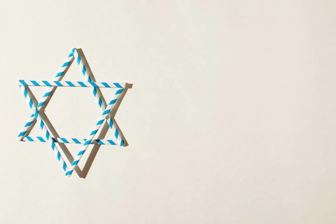 Traditional jewish sign with copy space