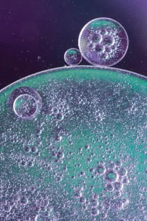 Abstract air bubbles oil drops liquid blurred background