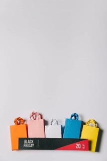 Black friday concept with banner bags