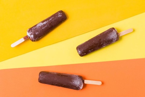 Chocolate flavor ice cream stick