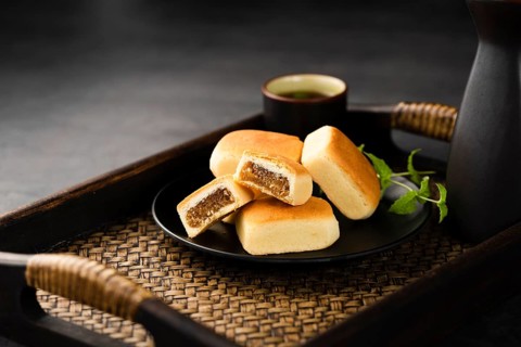 Close up collection filled pastries