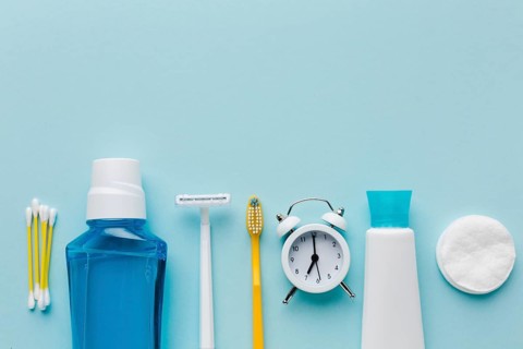 Dental mouth wash alarm clock