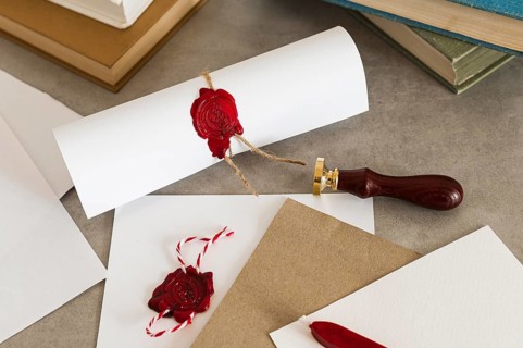 Education diploma certificate wax seal