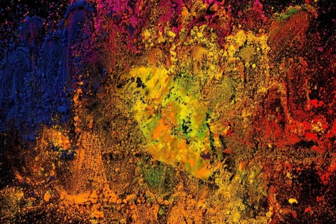Explosion mixed bright holi colors