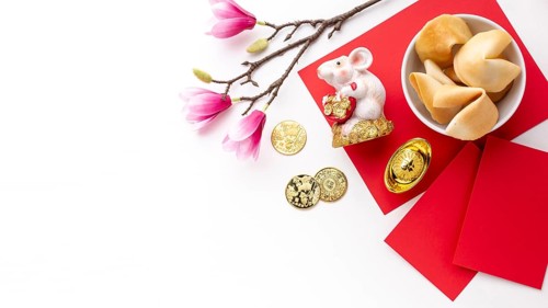 Fortune cookies rat figurine chinese new year
