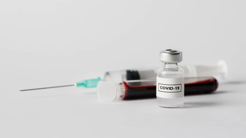 Front view vaccine elements blood sample