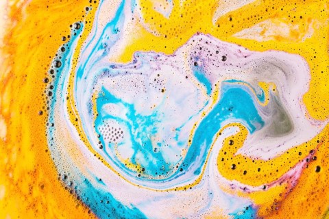 Full frame colorful color mix natural bath bomb