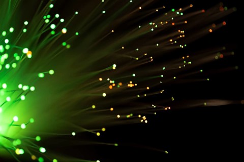 Glowing fiber channels green