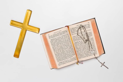 Holy book saint cross with necklace