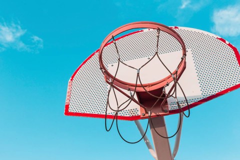 Low angle view basketball hoop