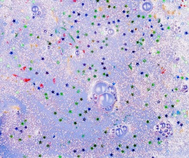Painted light purple water with bright star spangles