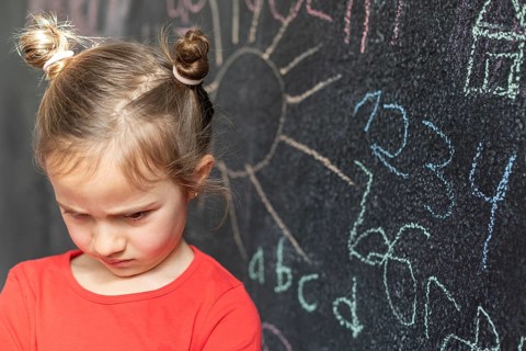 Portrait little girl upset 4