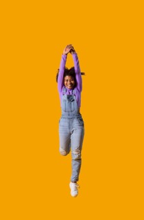 Portrait young woman jumping 7