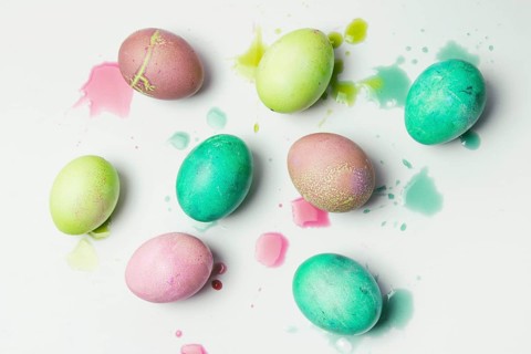 Set colourful easter eggs blots