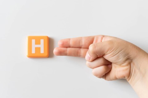 Sign language hand showing letter h