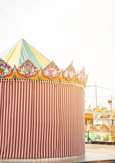 Striped decorative tent amusement park