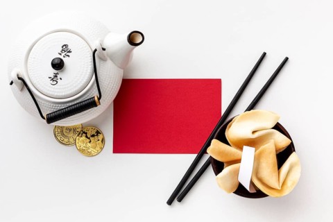 Teapot card mock up chinese new year