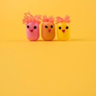 Three chickens made egg toy boxes