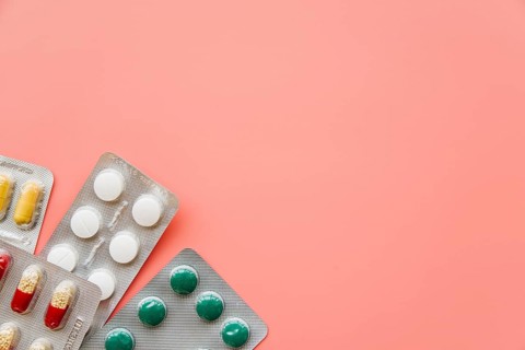 Top view blisters pills