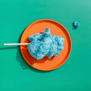 Top view cotton candy plate