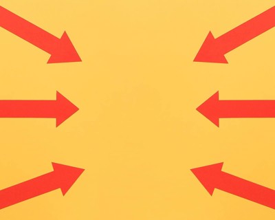 Top view pointed arrows