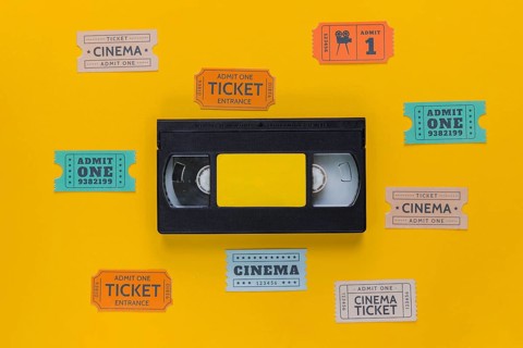 Videotape with cinema tickets