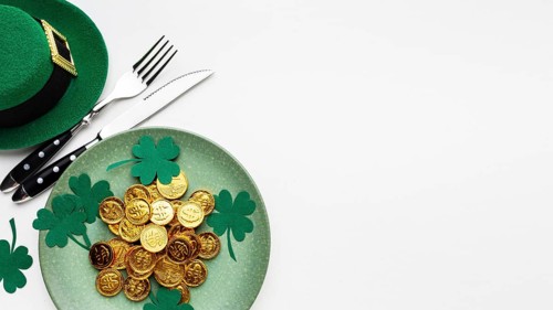 View plate cutlery st patrick day