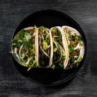 View vegetarian tacos arrangement