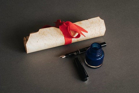 Vintage concept with paper roll