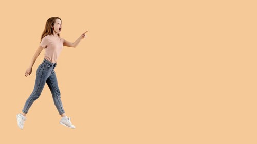 Young female model jumping 3