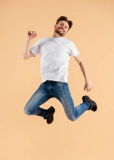 Young handsome man jumping 3