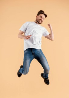 Young handsome man jumping 6