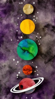 Arrangement paper planets stars