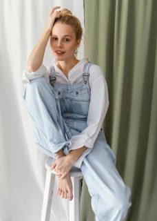 Beautiful young female wearing jumpsuit 3