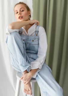 Beautiful young female wearing jumpsuit 6