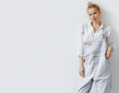 Beautiful young female wearing jumpsuit 8