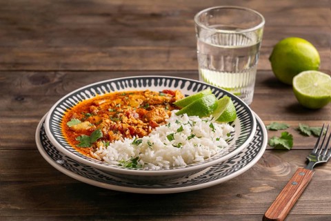 Delicious brazilian dish water glass