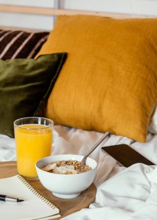 Delicious breakfast with cereals banana 2