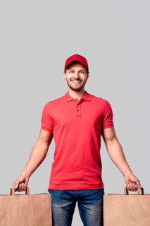 Delivery man with bags