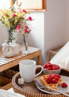High angle delicious breakfast plate