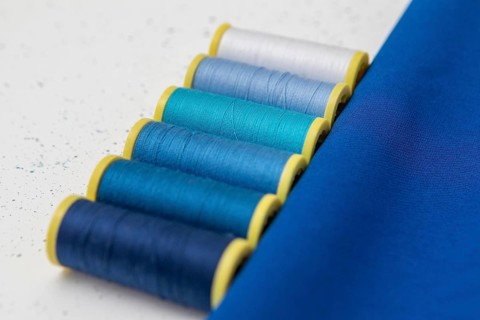 High angle different threads with copy space