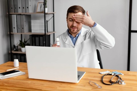 Medium shot doctor checking temperature