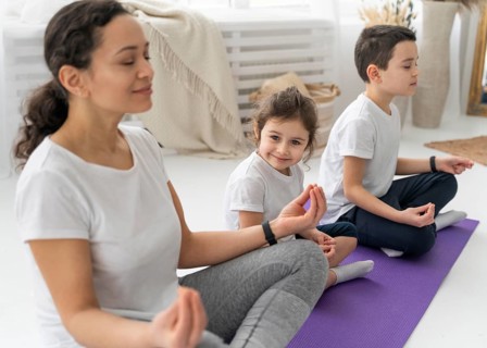 People yoga mat medium shot