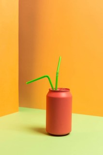 Plastic straw collection can