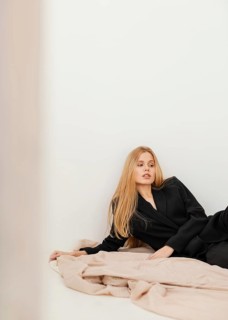 Portrait beautiful young female wearing formal suit 9