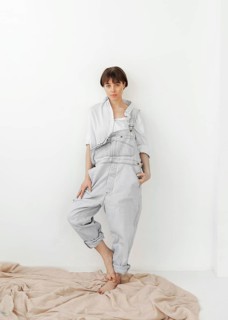 Portrait beautiful young female wearing jumpsuit 4