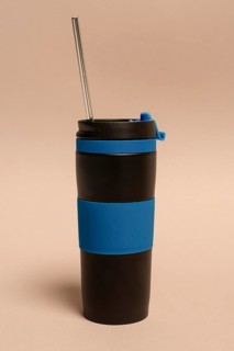 Reusable thermos with straw
