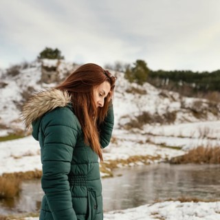 Side view young woman nature 2