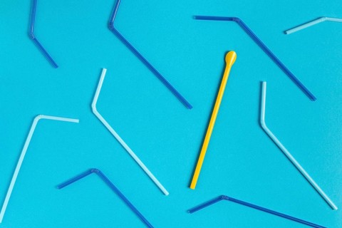 Top view colorful plastic straw collection 2