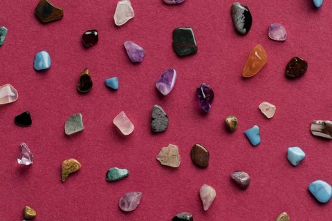 Top view colorful small stone collection 3